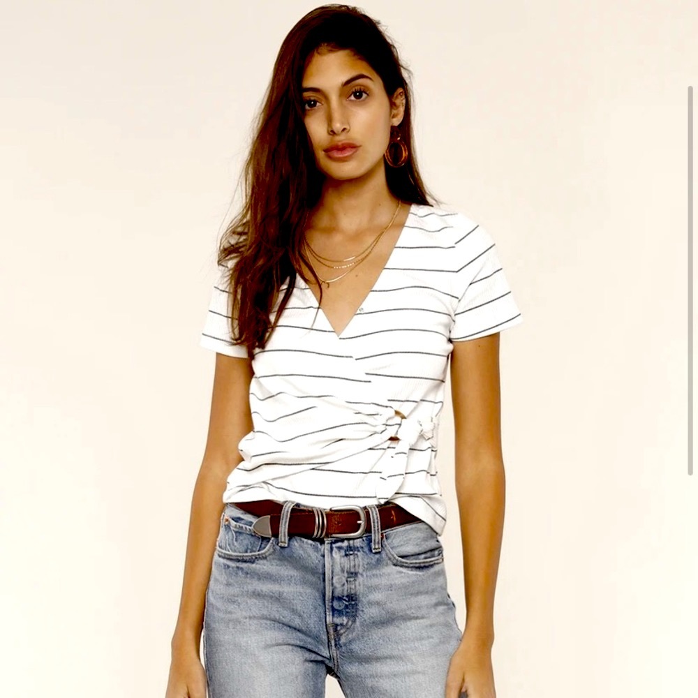 Heartloom Jayden Ribbed Tee cream/gray XS